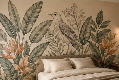 Botanical elegance mural