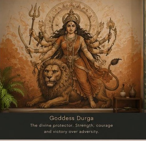 Goddess Durga mural