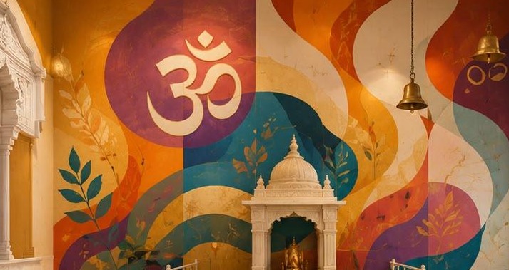 Om temple shrine mural